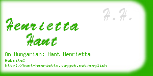 henrietta hant business card